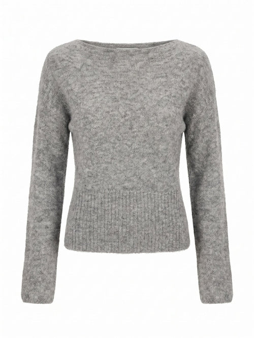 Matilda Ballet Neck Jumper - Charcoal Grey