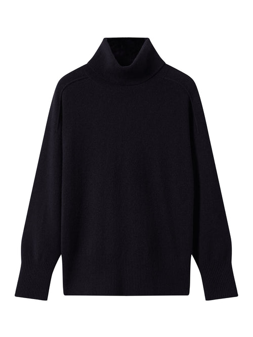 Cashmere Seam Roll Neck Knit
