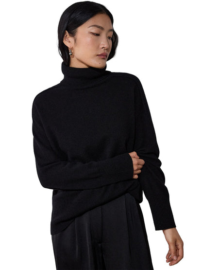 Cashmere Seam Roll Neck Knit