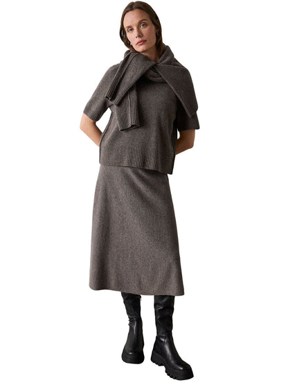 Wool Knitted Midi Skirt