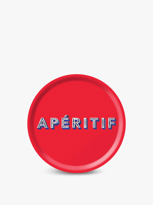 Red Apéritif Circular Tray