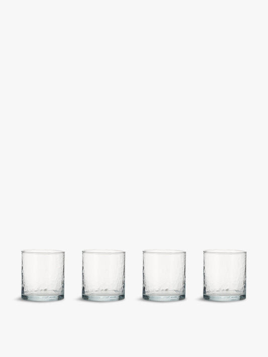 Yala Hammered Glass Tumbler Set of 4