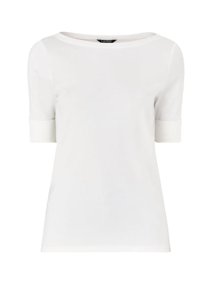 Judy Elbow Sleeve Knit White