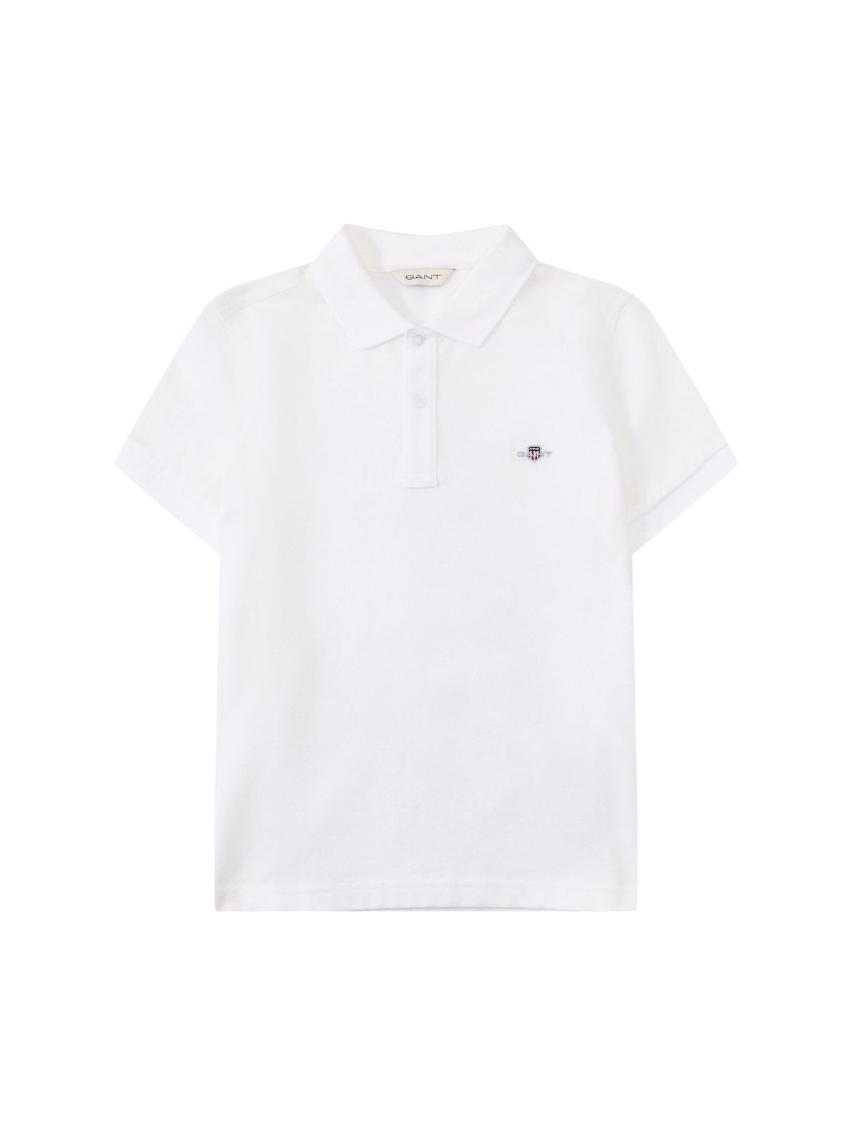 Cotton Shield Short-Sleeved Piqué Polo Shirt - White