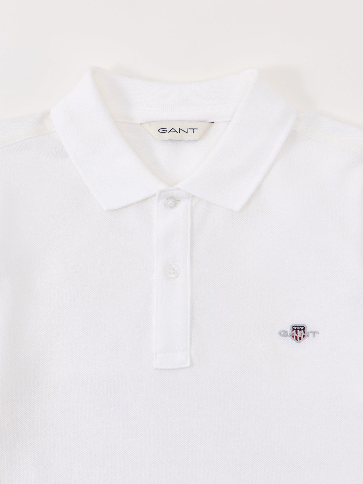 Cotton Shield Short-Sleeved Piqué Polo Shirt - White