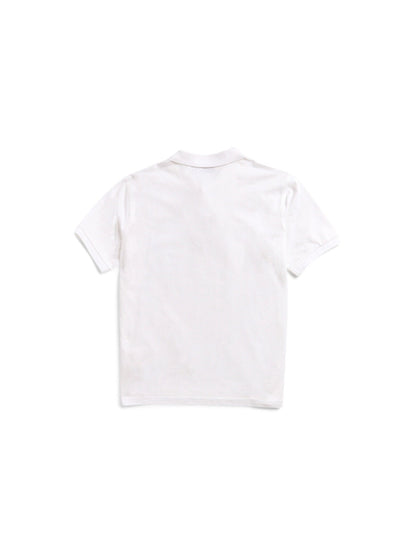 Cotton Shield Short-Sleeved Piqué Polo Shirt - White