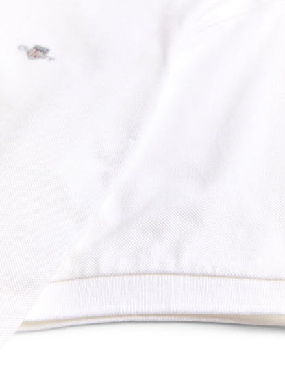 Cotton Shield Short-Sleeved Piqué Polo Shirt - White