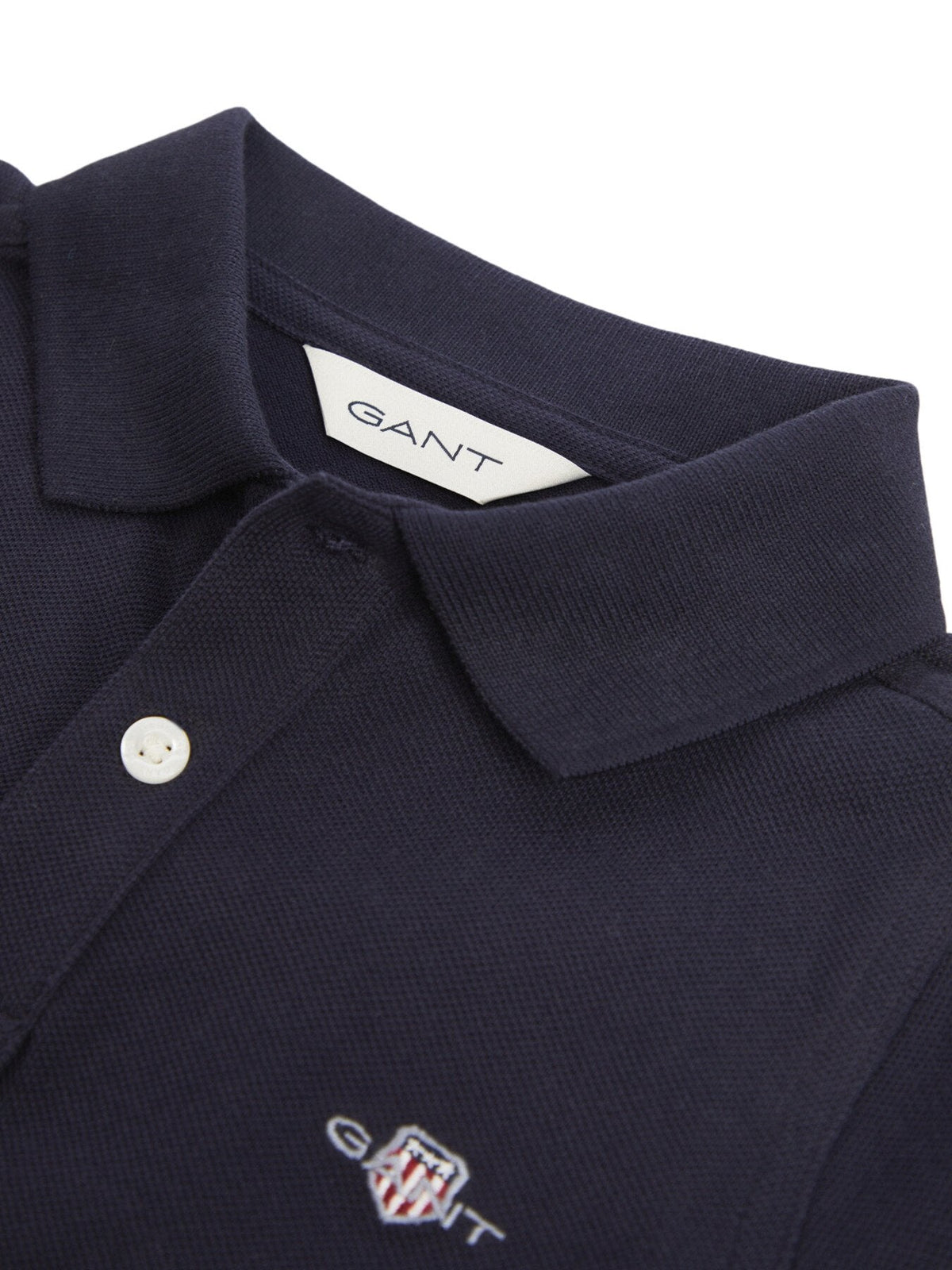 Shield Short-Sleeved Piqué Polo Shirt - Evening Blue