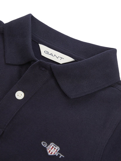 Shield Short-Sleeved Piqué Polo Shirt - Evening Blue