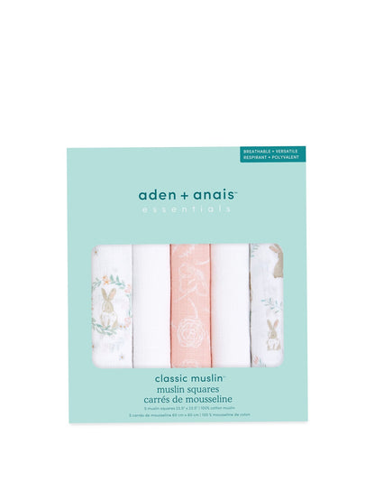Essentials Cotton Muslin Squares 5-Pack