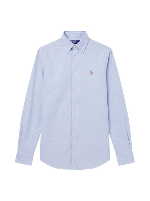 Long Sleeve Button Front Shirt Bsr Blue