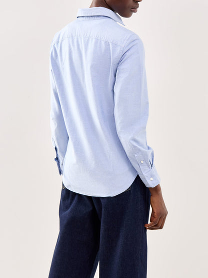 Long Sleeve Button Front Shirt Bsr Blue