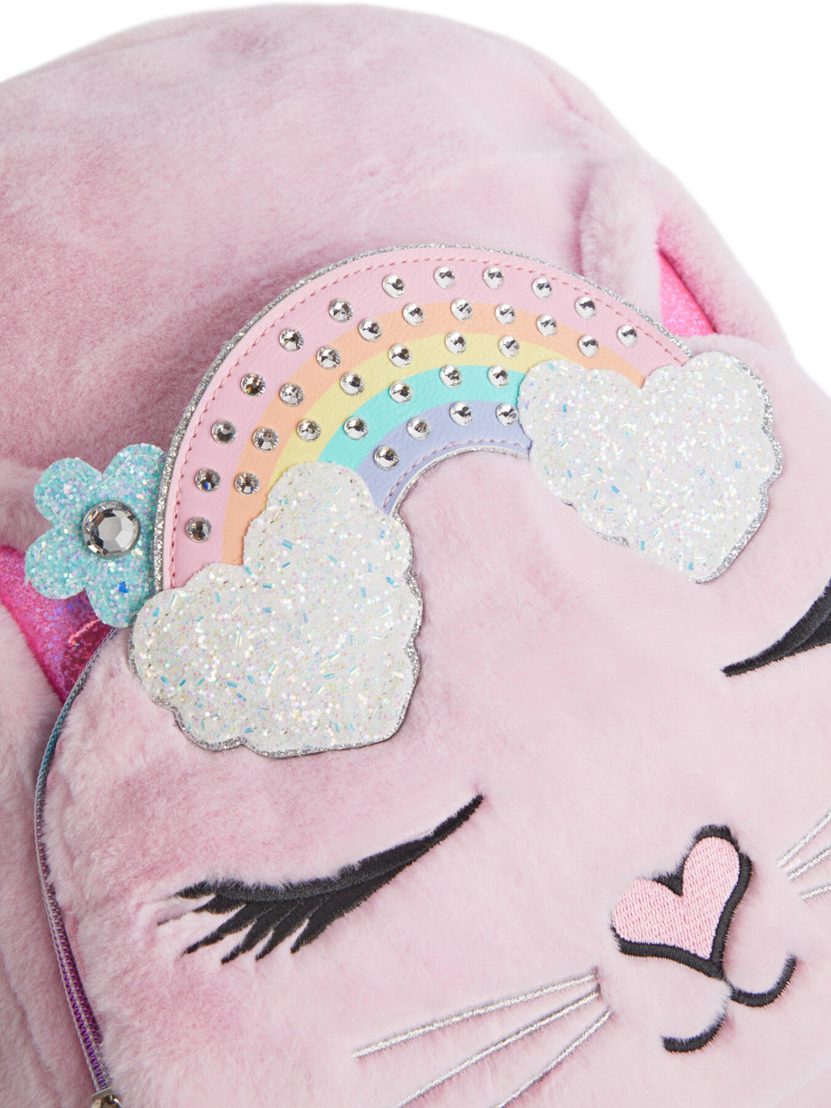BELLA FAUX FUR RAINBOW CROWN LARGE BACKPACK