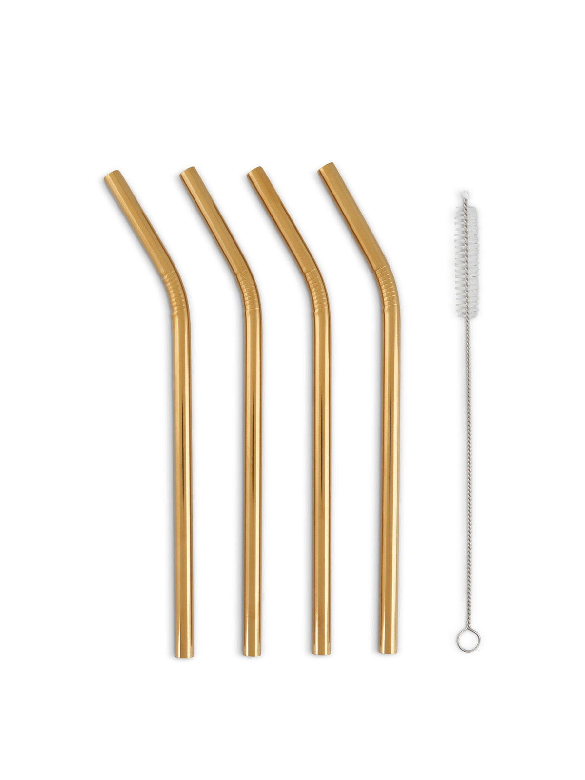 Reusable Metal Straws 4 Pack plus Cleaning Brush