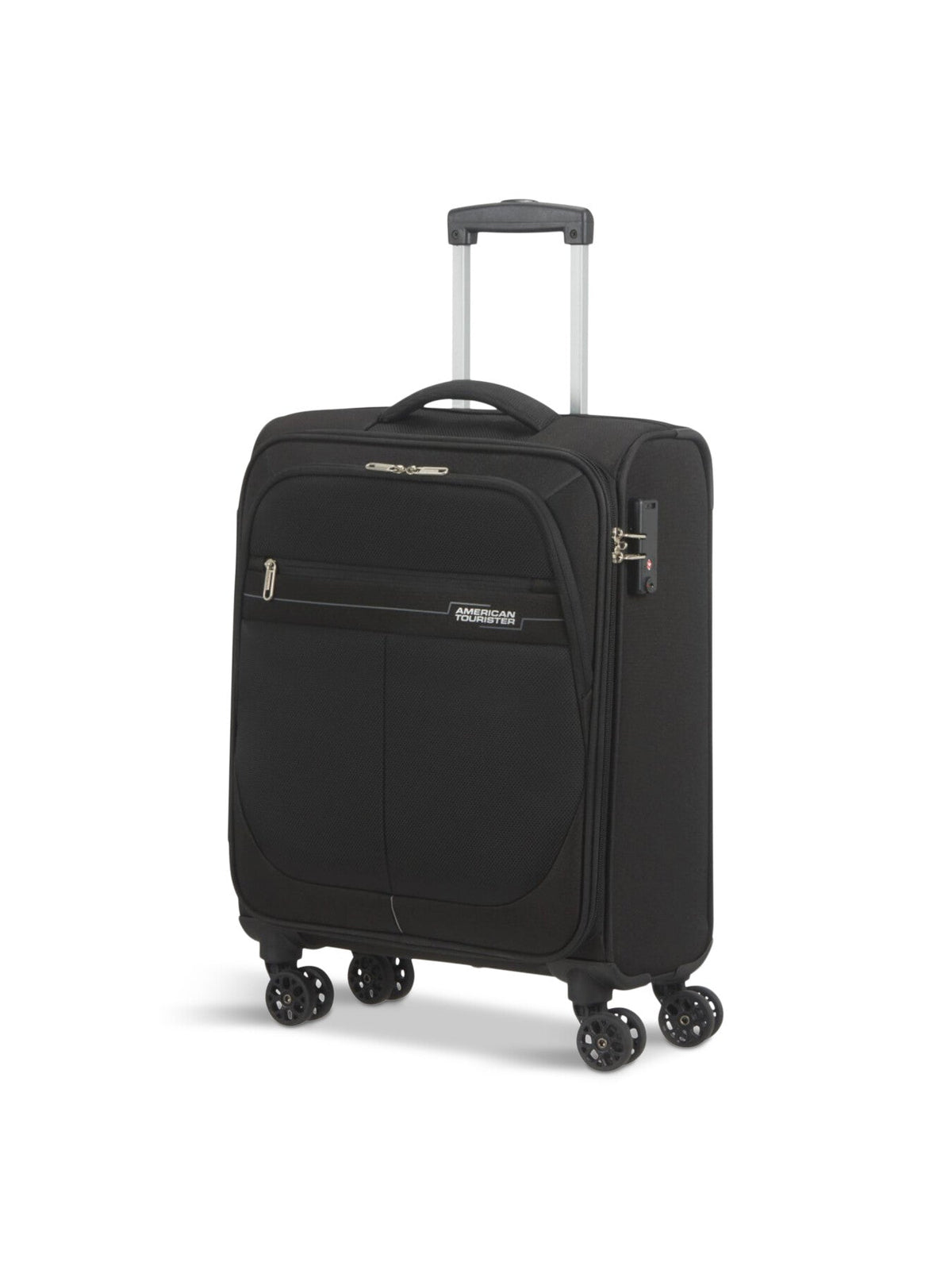 American Tourister Deep Dive Small 55cm Suitcase, Black/ Grey