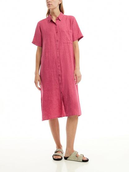 Classic Collar Shirt Dress