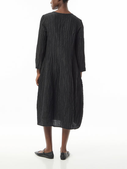 Crinkle V Neck Dress