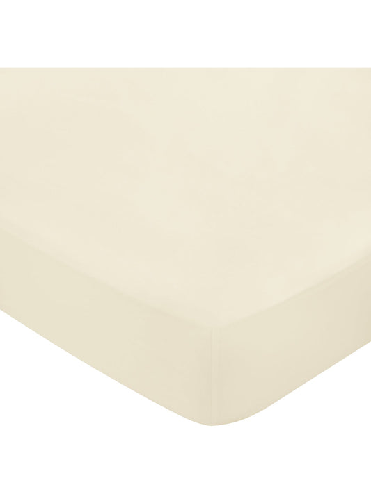 400 thread count Sateen Plain Dye Fitted Sheet Chalk Double