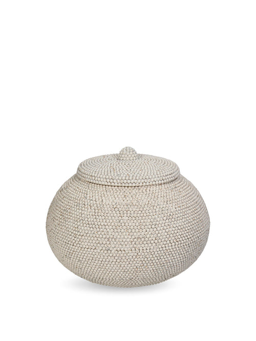 Ornament Polyresin White Jar