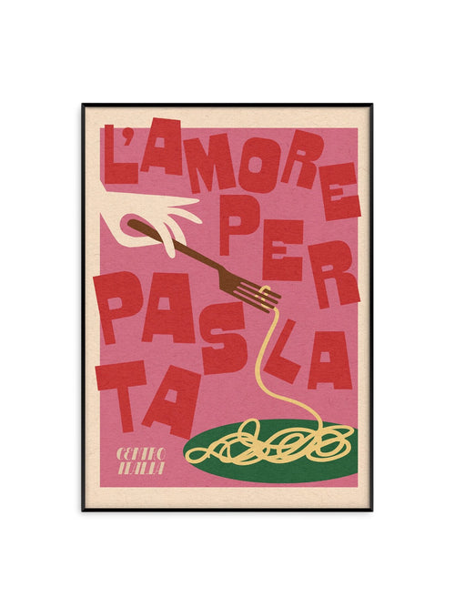Pasta Love Pink A3 Print