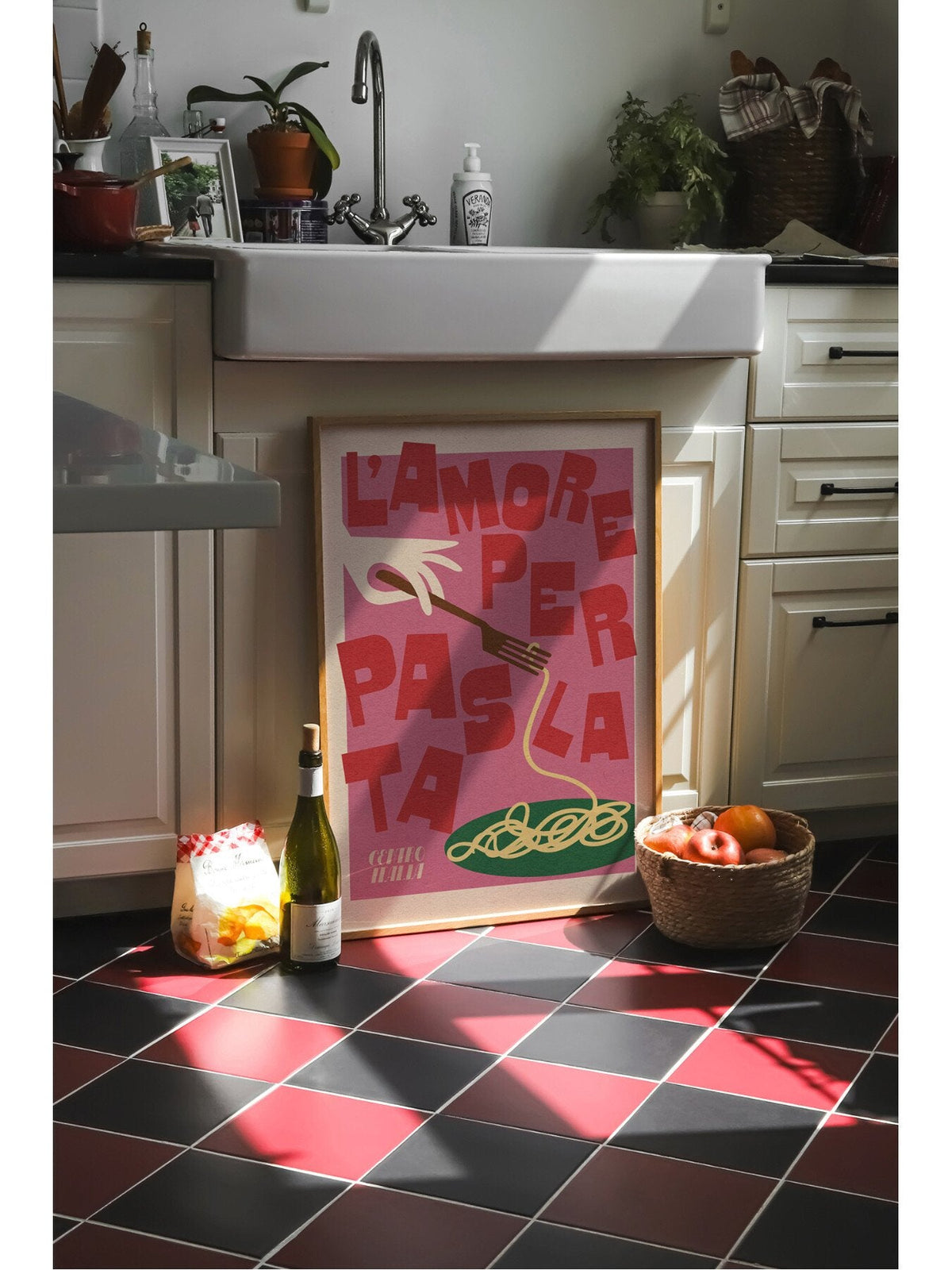 Pasta Love Pink A3 Print