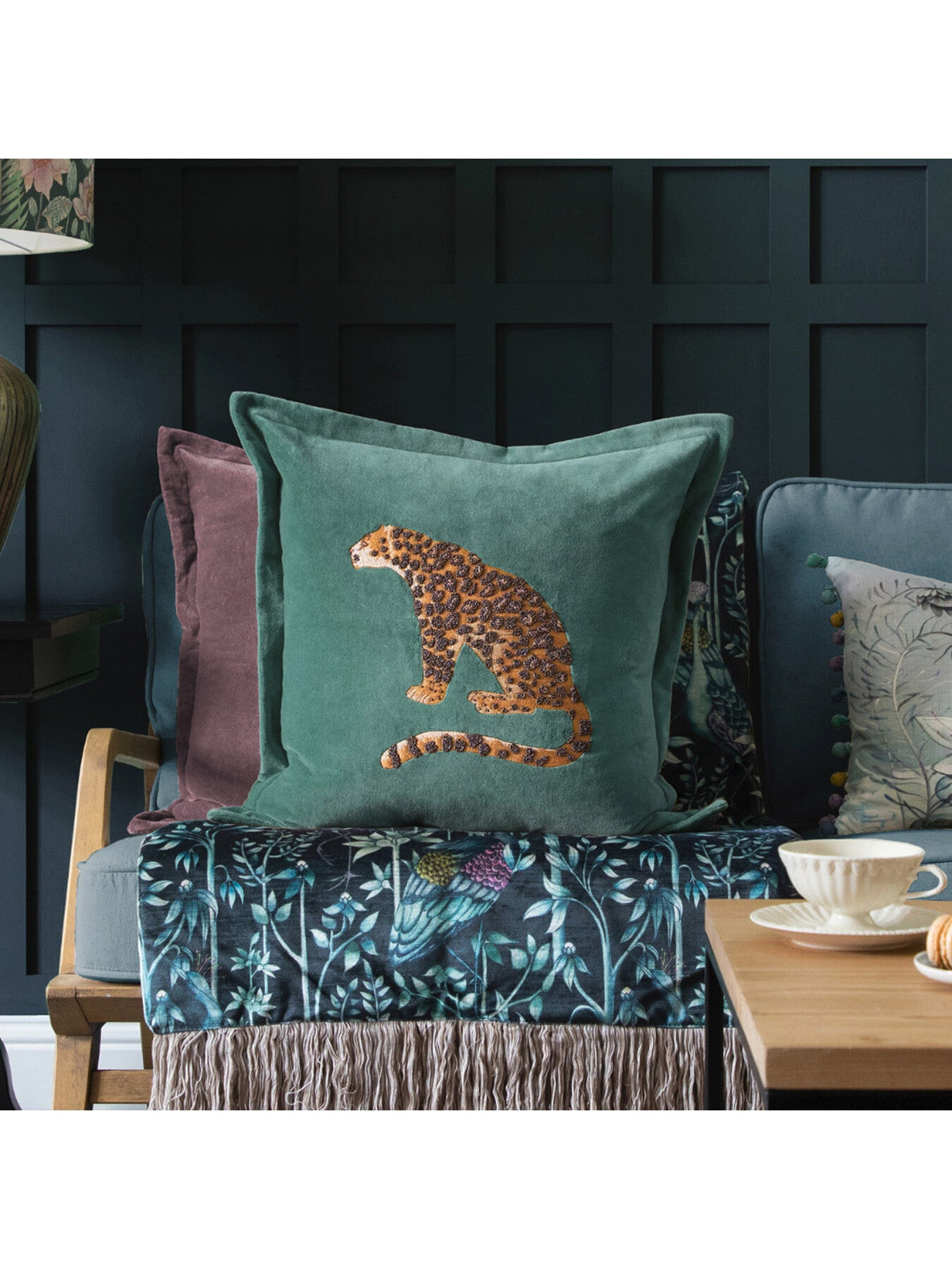Waghoba Embroidered Feather Cushion