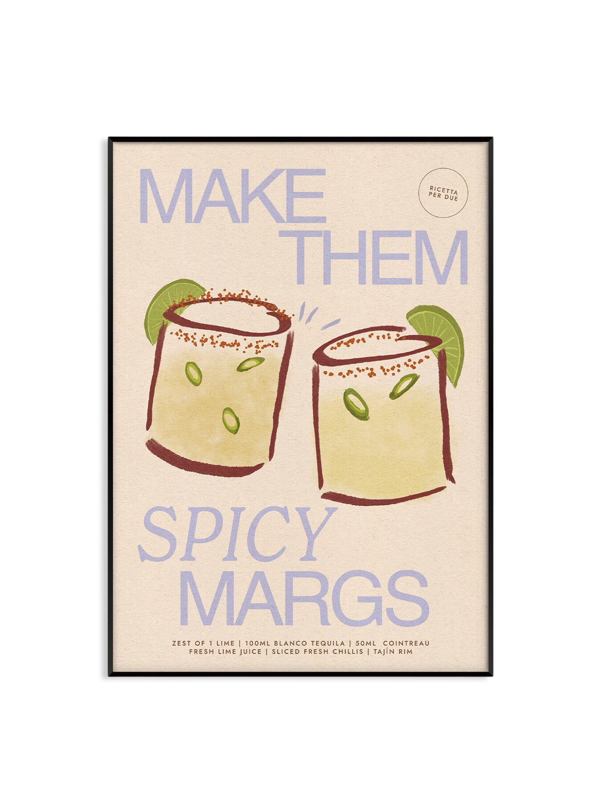 Spicy Margs Pink A3 Print