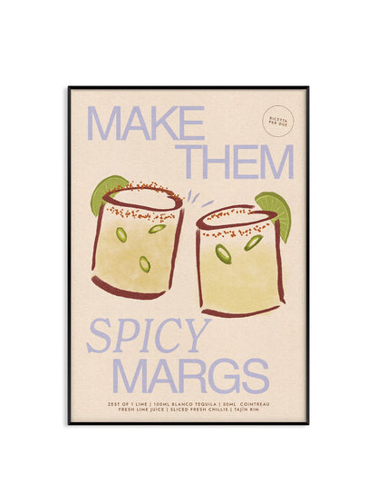 Spicy Margs Pink A3 Print