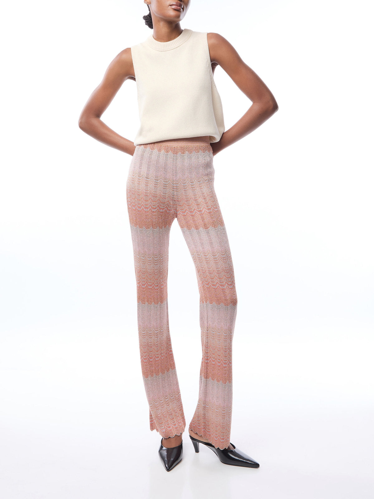 Glare Zig Zag Lamé Patterned Trousers