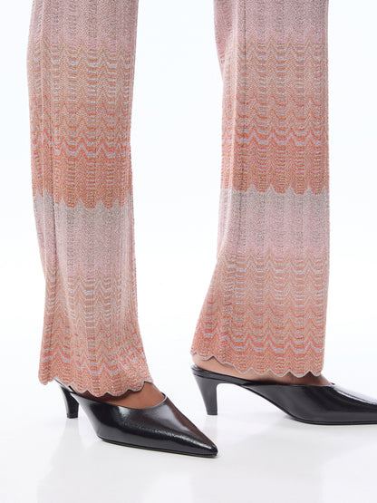 Glare Zig Zag Lamé Patterned Trousers
