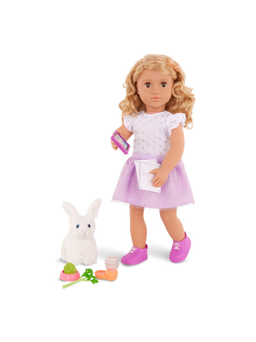 Deluxe Pet Lover Doll with Book Tabby