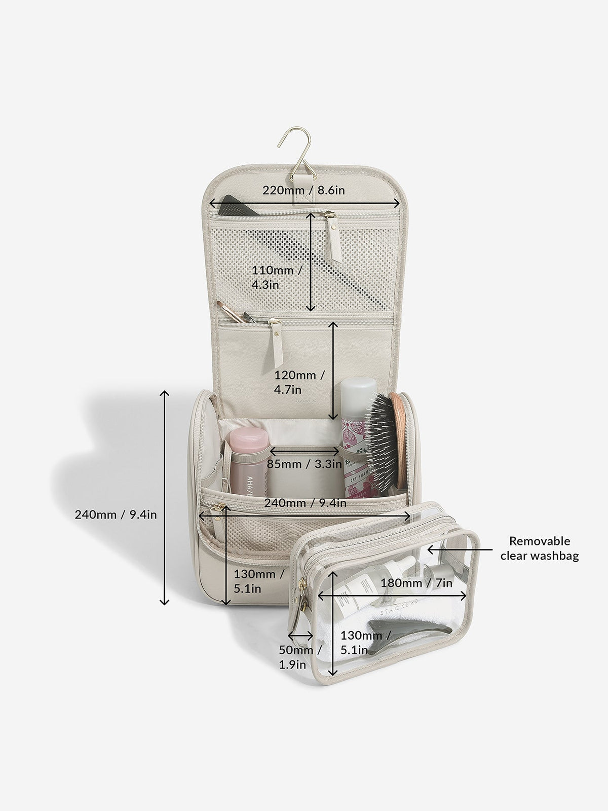 Hanging Wash Bag Large Blush