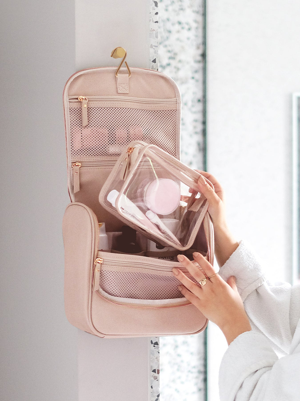 Hanging Wash Bag Large Blush