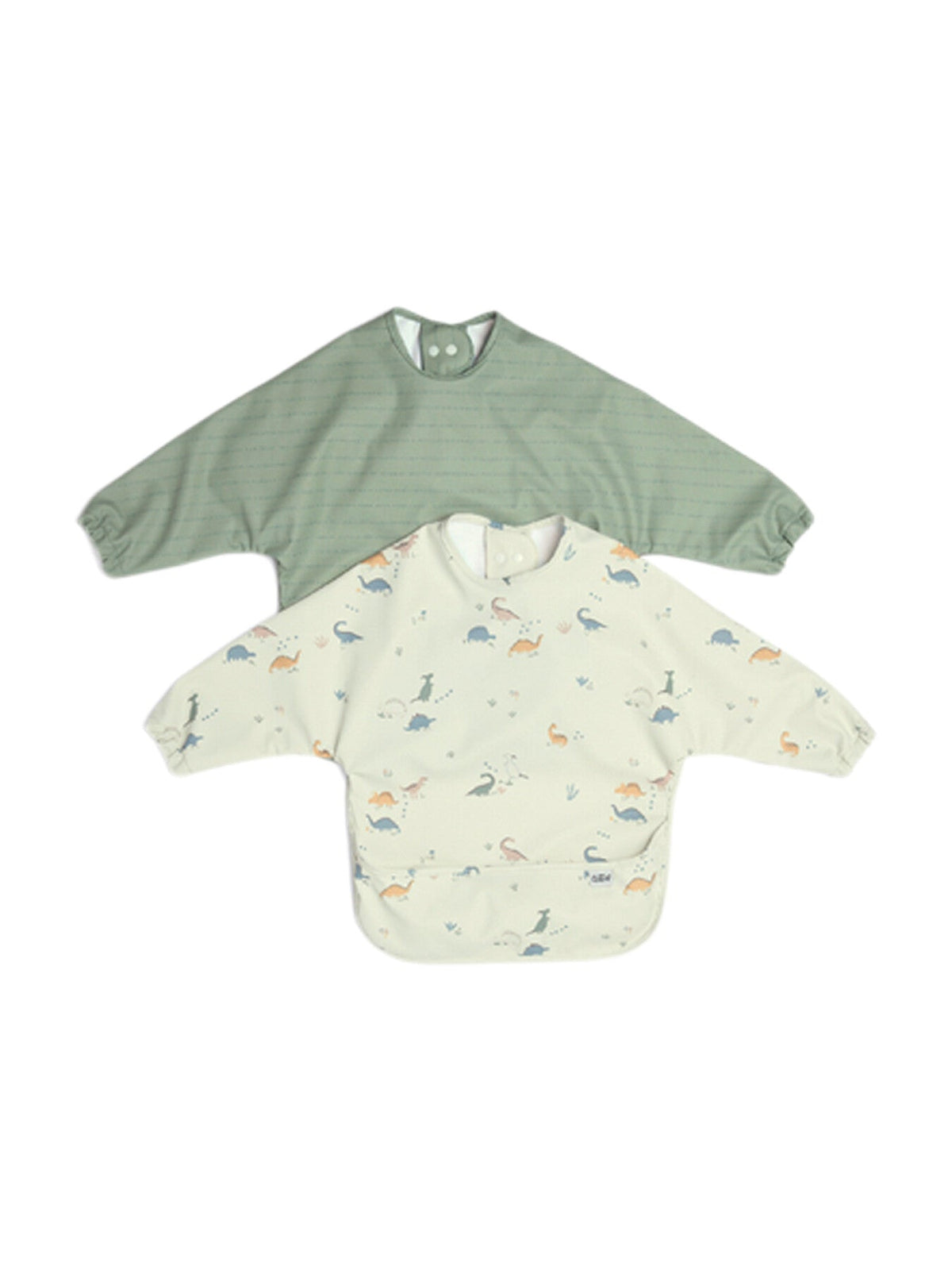 Long-sleeved Bibs 2 Pack - Dino Stripe