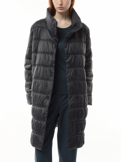 High Collar Ruched Coat