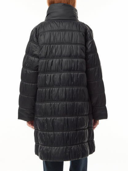 High Collar Ruched Coat