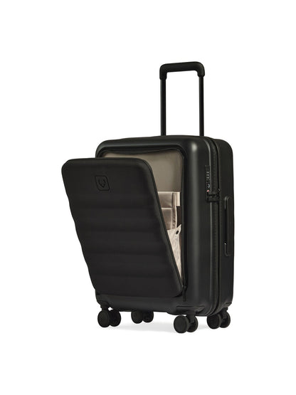 Icon Stripe Pocket Cabin Suitcase 55cm Black