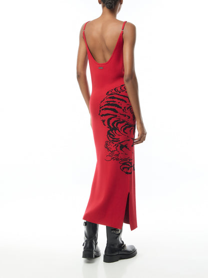 Snow Tiger Knitted Maxi Dress
