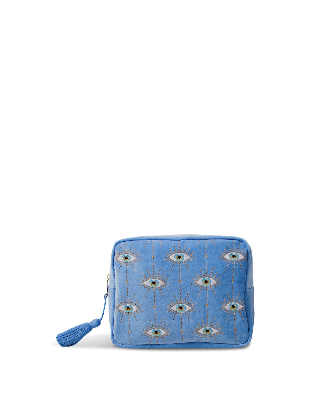 Mystical Eye Caribbean Blue Velvet Wash Bag