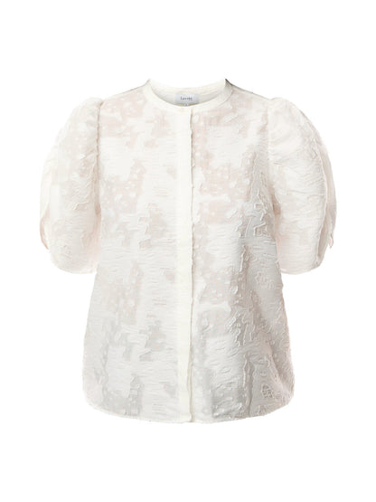 Lr-Josy 1 Textured Puff Sleeve Top