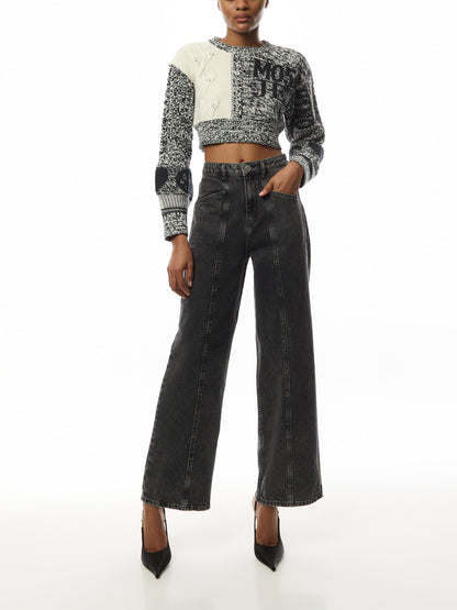 Cropped Urban Cotton and Nylon Pullover