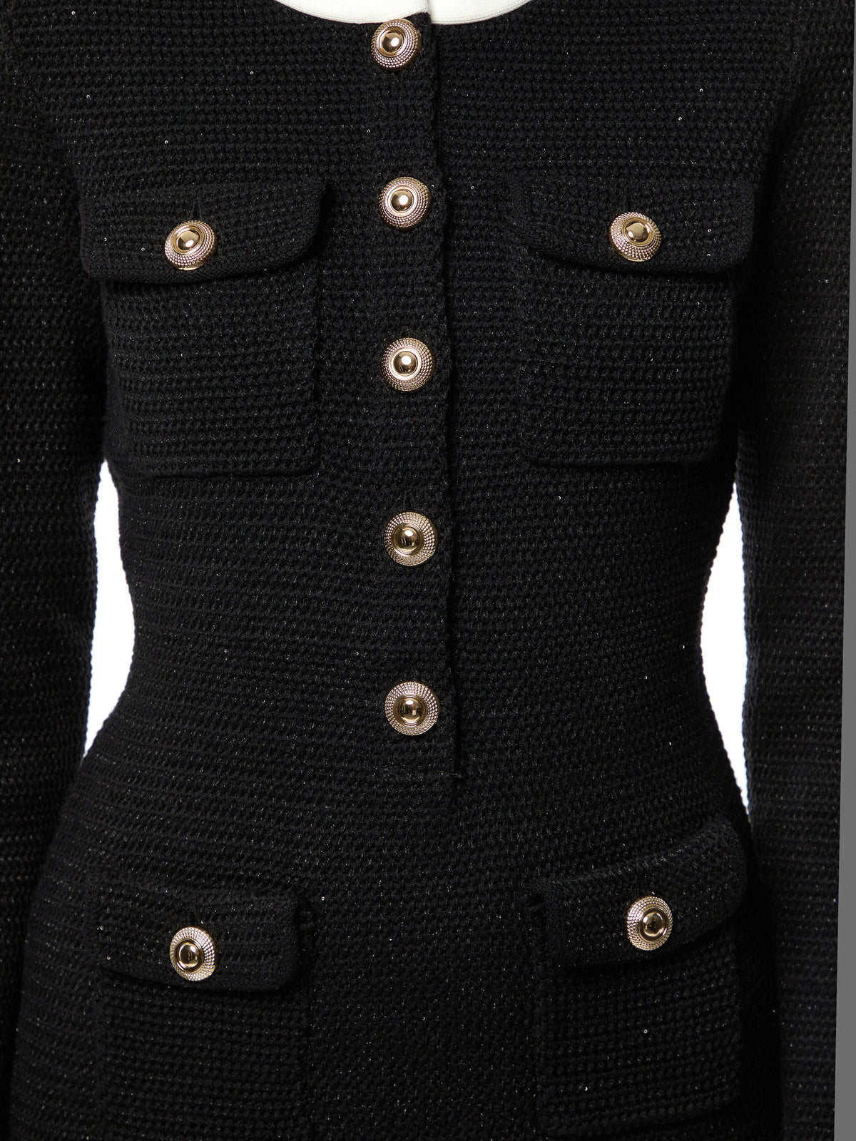 Black Knit Contrast Collar Mini Dress