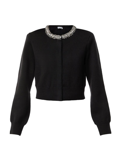 Black Emberllished Cardigan