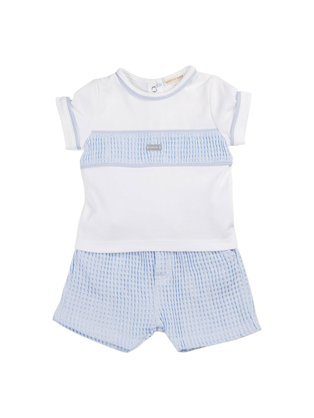 Blue Waffle Romper