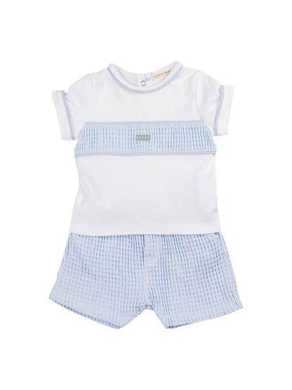 Blue Waffle Romper