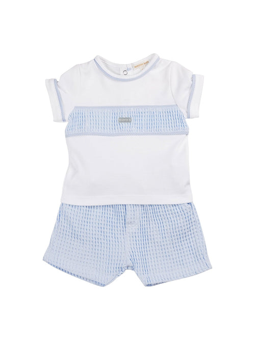 Blue Waffle Romper