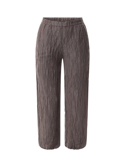 Silk Crinkle Cropped Trouser