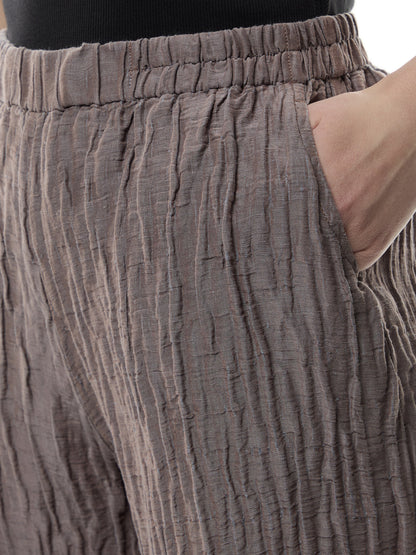Silk Crinkle Cropped Trouser