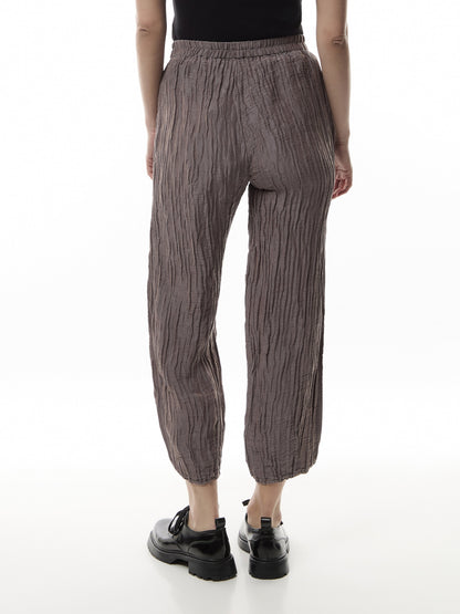 Silk Crinkle Cropped Trouser