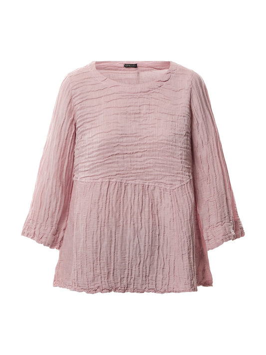 3/4 Sleeve Silk Crinkle Empire Line Top